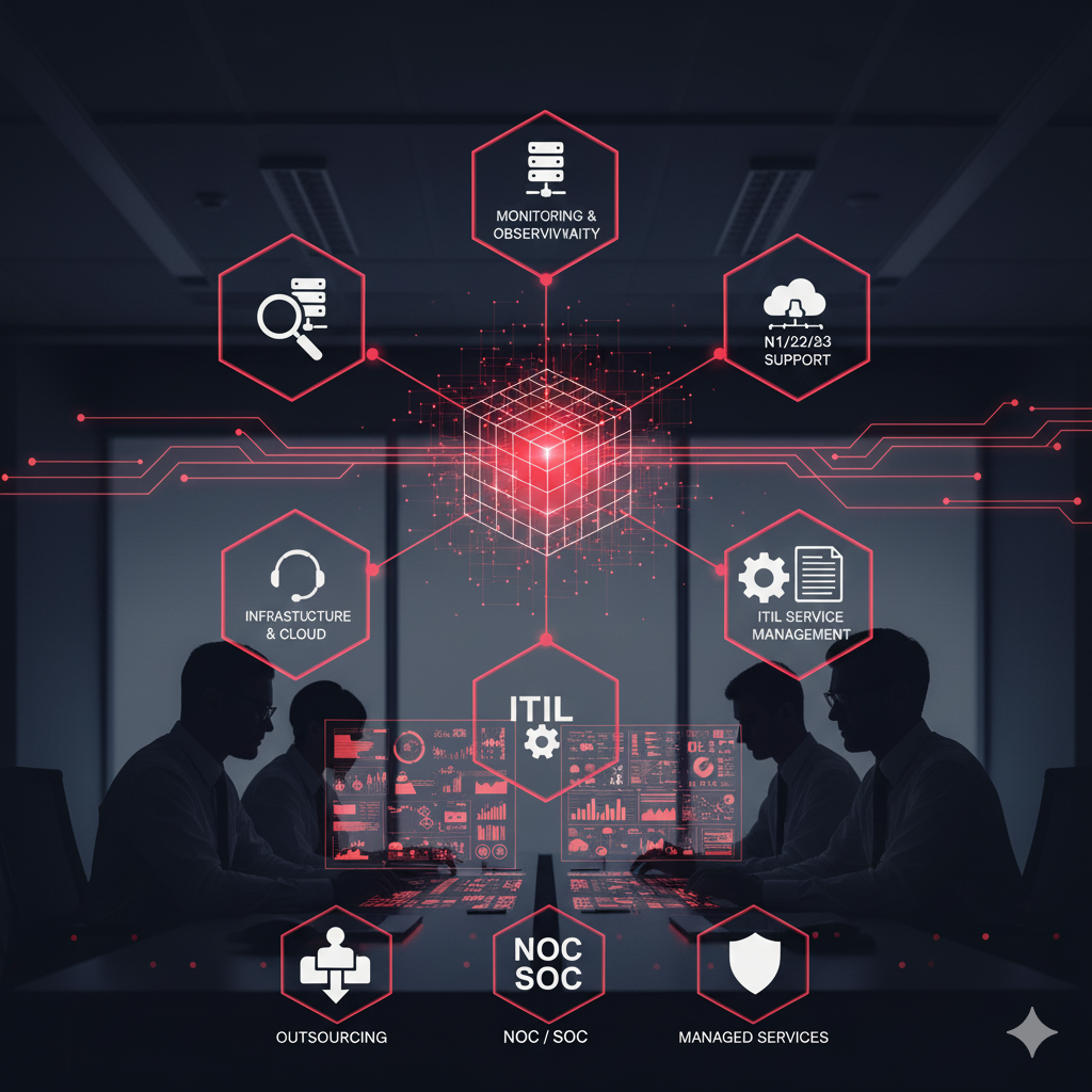 Equipo TI trabajando en operación